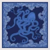 CARRE SOIE - POSEIDON - AZURE