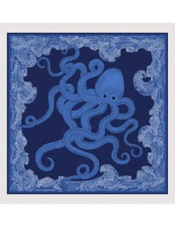 CARRE SOIE - POSEIDON - AZURE