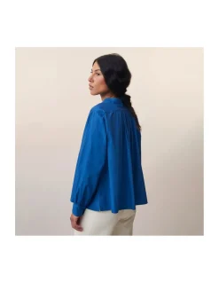 CHEMISE - 778 - COLOMBE - POPLIN ROYAL BLUE