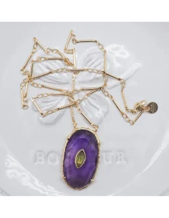 COLLIER - CHEEMA AMÉTHYSTE ET TOURMALINE