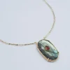 COLLIER - CHEEMA LABRADORITE ET GRENAT