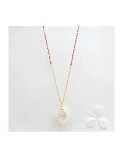 COLLIER - MOOREA 2 - GRENAT ET PERLE IRRÉGULIÈRE