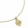 COLLIER CHAINE BOULE 40CM ET MEDAILLE SOLEIL