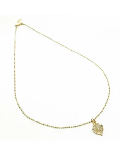 COLLIER CHAINE BOULE 40CM ET MEDAILLE SOLEIL