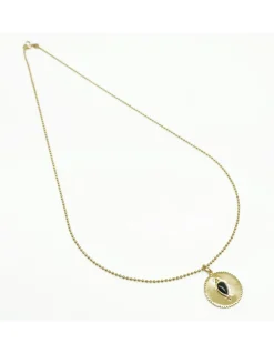 COLLIER CHAINE BOULES 50CM ET MEDAILLE BINDI
