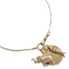 COLLIER CHAINE 50CM ET 3 MEDAILLES PLAQUEES OR
