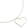 COLLIER CHAINE 40CM ET MEDAILLE GRAND COEUR