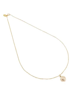 COLLIER CHAINE 45CM ET MEDAILLE RONDE COEUR EN RELIEF