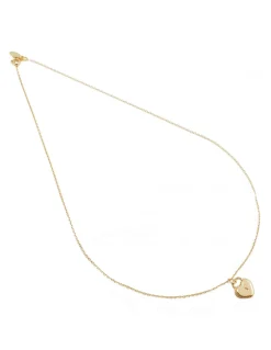 COLLIER CHAINE 45CM ET MEDAILLE PETIT COEUR CADENAS