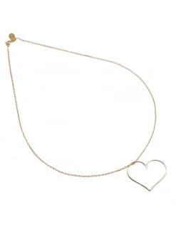 COLLIER CHAINE 40CM ET MEDAILLE GRAND COEUR