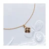 COLLIER CHAINE FORCAT 45CM ET PENDENTIF FLEUR INDIENNE