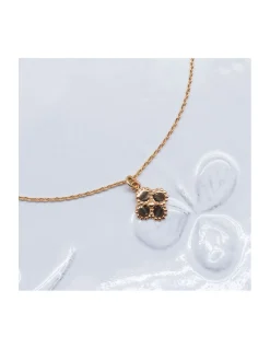 COLLIER CHAINE FORCAT 45CM ET PENDENTIF FLEUR INDIENNE
