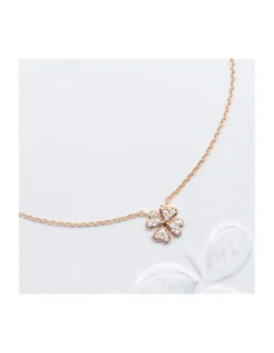 COLLIER CHAINE FORCAT 45CM ET PENDENTIF TRÈFLE AVEC ZIRCONS