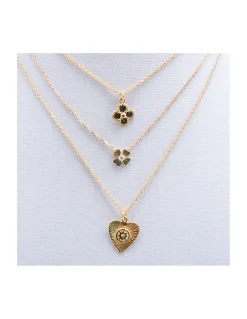COLLIER CHAINE FORCAT 45CM ET PENDENTIF FLEUR INDIENNE