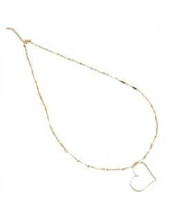 COLLIER CHAINE JOLIE 45CM ET MEDAILLE GRAND COEUR