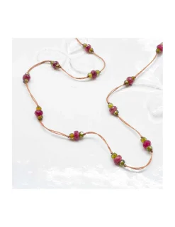 COLLIER COURT MIX DE PIERRES SEMI-PRÉCIEUSES - N°651