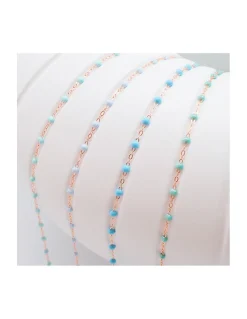 COLLIER RAS DE COU OR ROSE 42CM- GIGI - TONS BLEU CLAIR