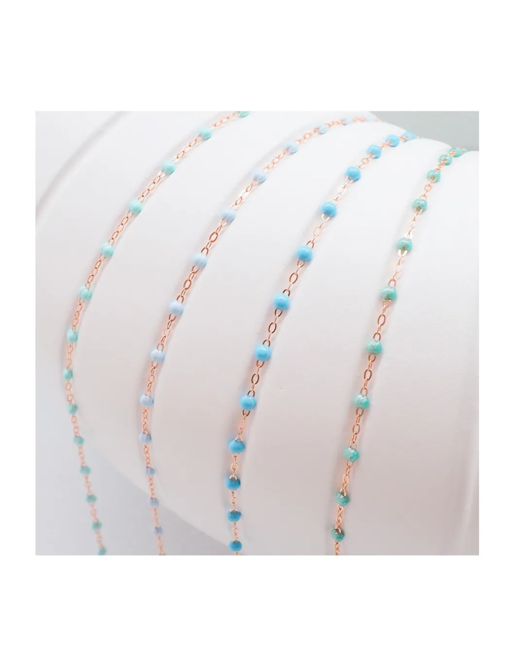 COLLIER RAS DE COU OR ROSE 42CM- GIGI - TONS BLEU CLAIR