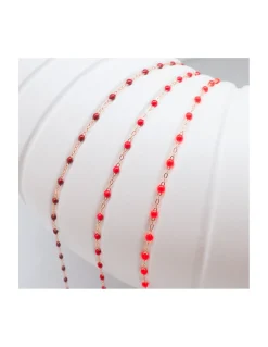 COLLIER RAS DE COU OR ROSE 42CM- GIGI - TONS ROUGES