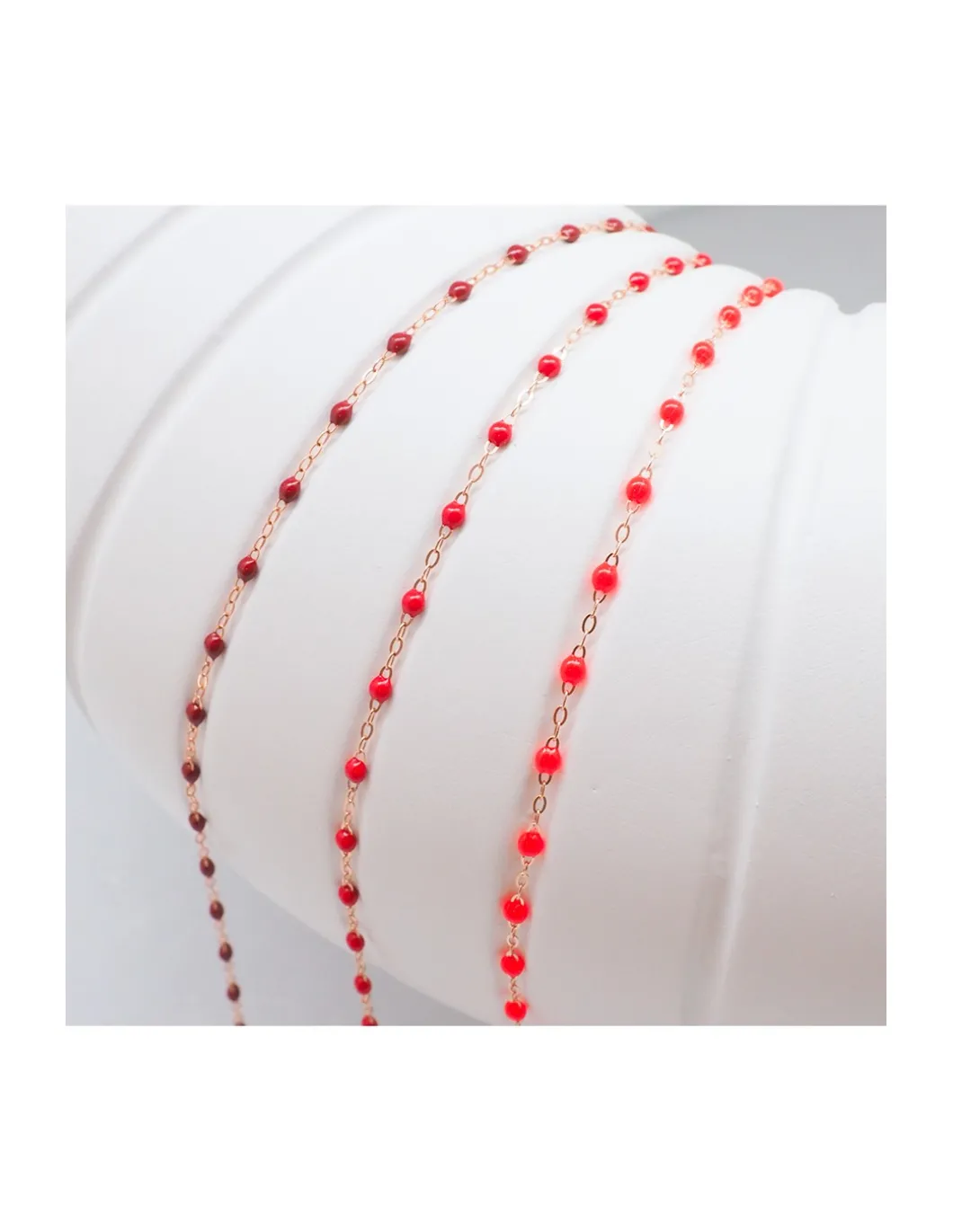 COLLIER RAS DE COU OR ROSE 42CM- GIGI - TONS ROUGES