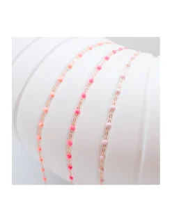 COLLIER RAS DE COU OR ROSE 42CM- GIGI - TONS ROSES