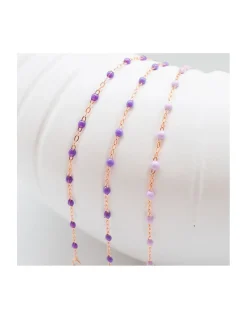 COLLIER RAS DE COU OR ROSE 42CM- GIGI - TONS VIOLETS