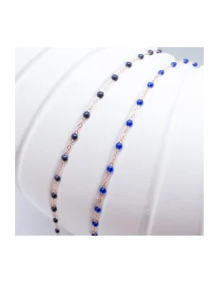 COLLIER RAS DE COU OR ROSE 42CM- GIGI - TONS BLEU FONCÉ