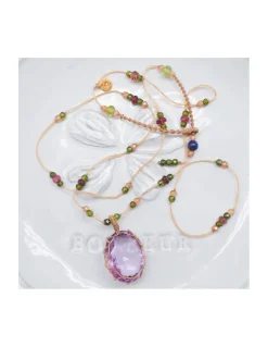 COLLIER TIBETAIN COURT AMÉTHYSTE N°888