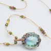 COLLIER TIBETAIN COURT FLUORITE RAINBOW N°902