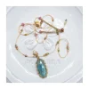 COLLIER TIBETAIN COURT KYANITE TEAL BLUE N°896
