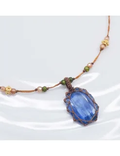 COLLIER TIBETAIN COURT KYANITE N°900
