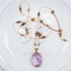COLLIER TIBETAIN COURT LIGHT AMETHYSTE PURPLE N°867
