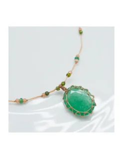 COLLIER TIBETAIN COURT STRAWBERRY GREEN N°883