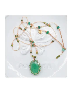 COLLIER TIBETAIN COURT STRAWBERRY GREEN N°883