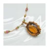 COLLIER TIBETAIN LONG HONEY QUARTZ N°906