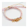DAISY - BRACELET CORDONS LUREX ET 3 FLEURS (CORDON AU CHOIX)