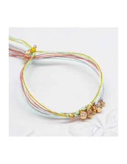 DAISY - BRACELET CORDONS LUREX ET 3 ZIRCONS (CORDON AU CHOIX)