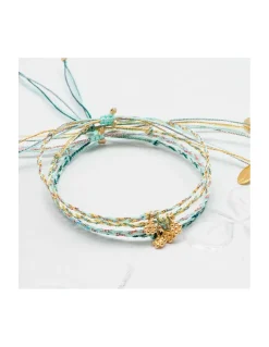 DAISY - BRACELET CORDONS LUREX ET FLEUR (CORDON AU CHOIX)