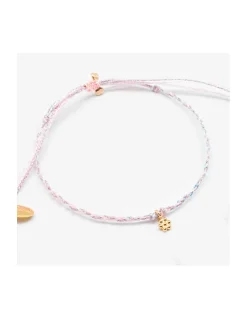 DAISY - BRACELET CORDONS LUREX ET FLEUR (CORDON AU CHOIX)