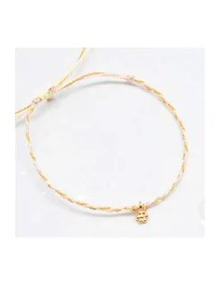 DAISY - BRACELET CORDONS LUREX ET FLEUR (CORDON AU CHOIX)
