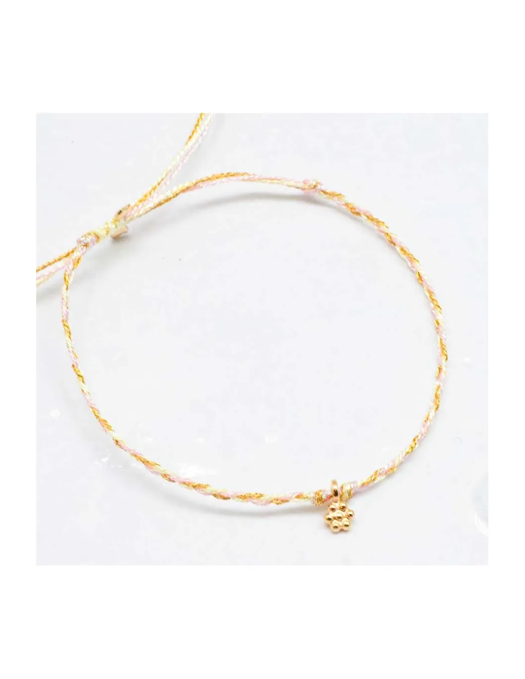 DAISY - BRACELET CORDONS LUREX ET FLEUR (CORDON AU CHOIX)