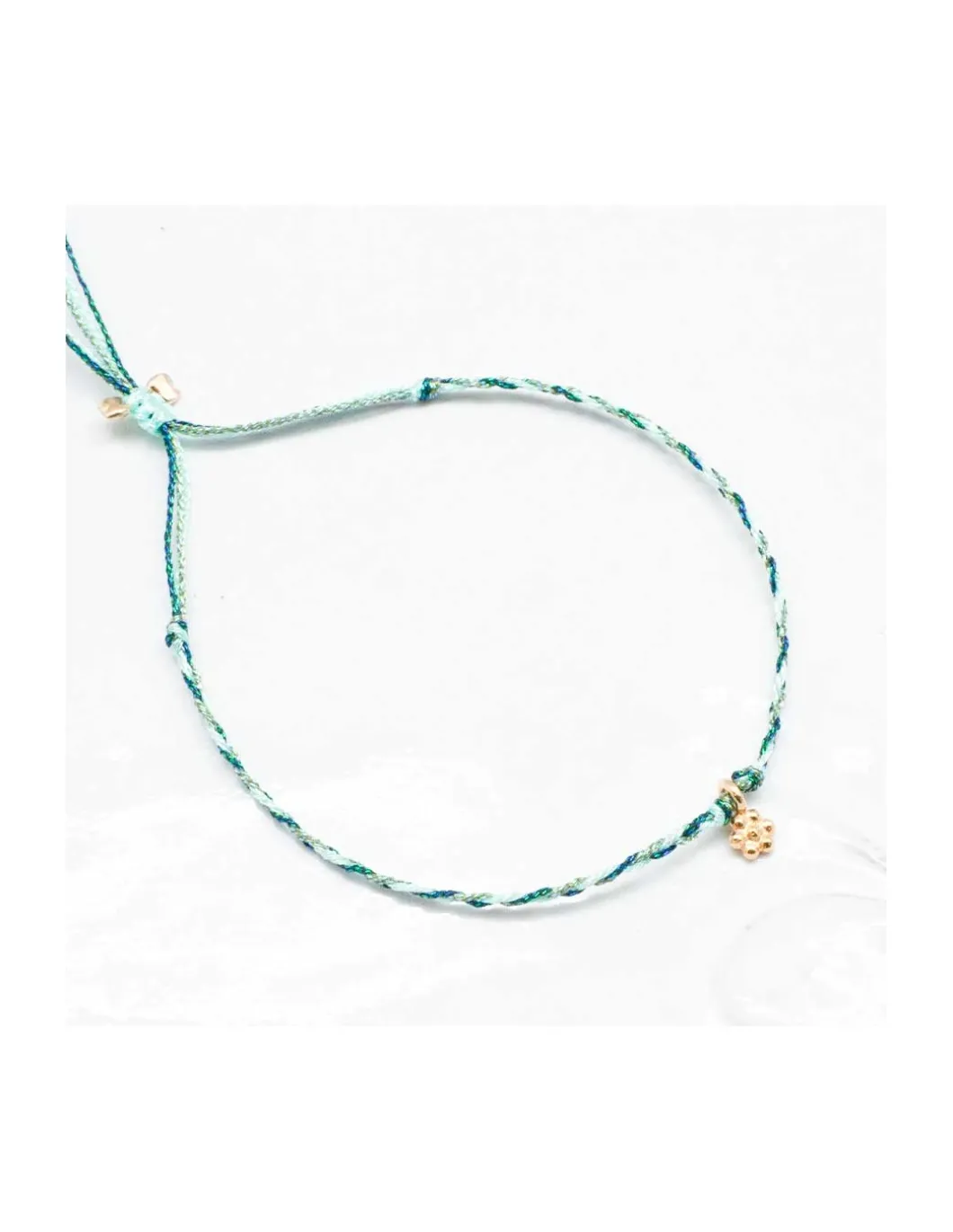 DAISY - BRACELET CORDONS LUREX ET FLEUR (CORDON AU CHOIX)