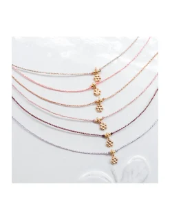 DAISY - COLLIER CORDONS LUREX ET FLEUR (CORDON AU CHOIX)