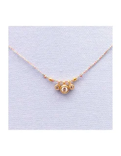 DAISY - COLLIER CORDONS LUREX ET 3 ZIRCONS (CORDON AU CHOIX)