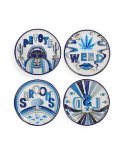 4 DESSOUS DE VERRE EN PORCELAINE - DRUGGIST