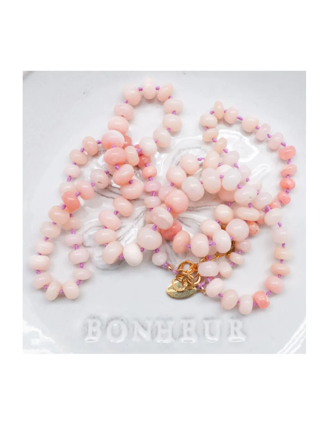 GIGI - COLLIER LONG OPALES ROSES