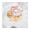 GIGI - COLLIER LONG OPALES ROSES AVEC 6 CHARMS