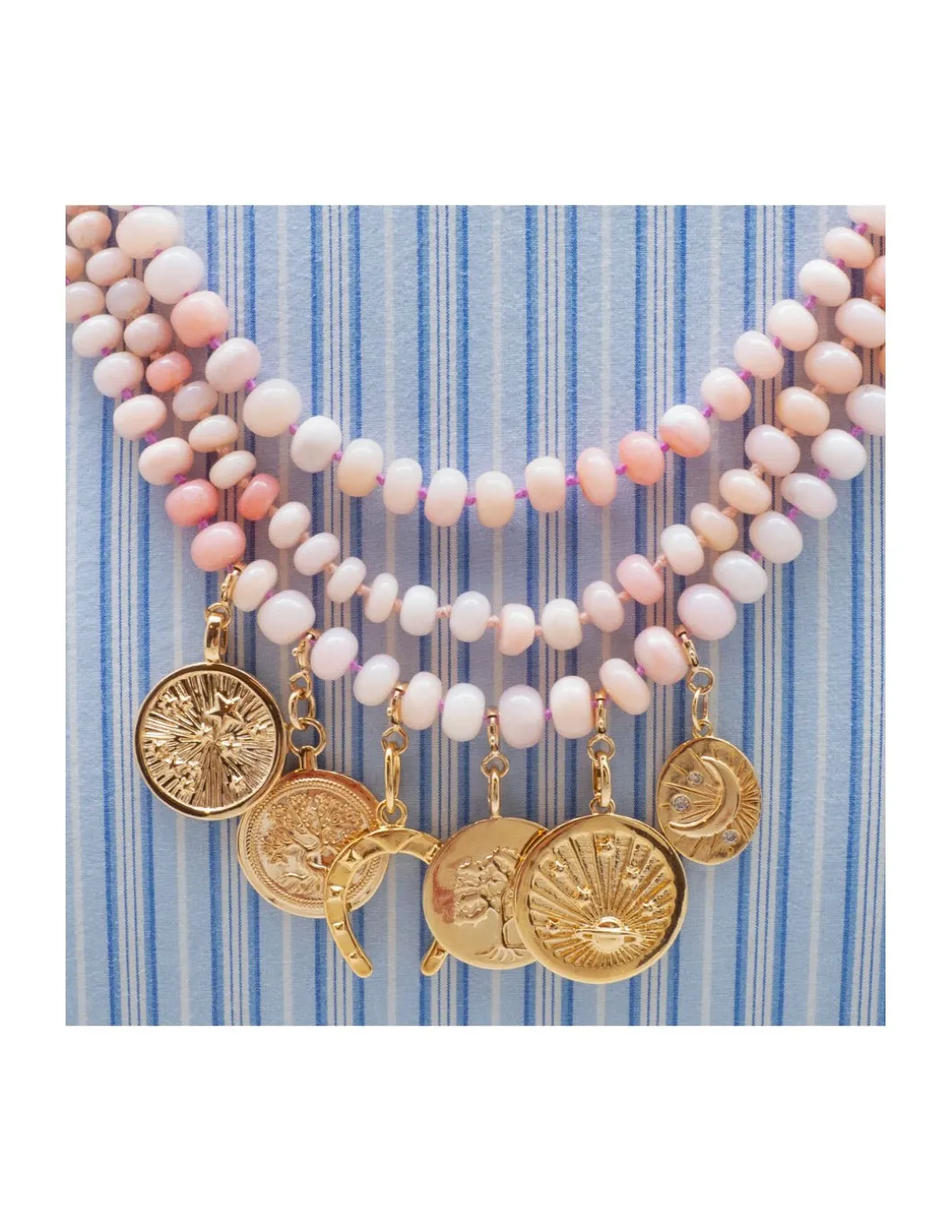 GIGI - COLLIER LONG OPALES ROSES