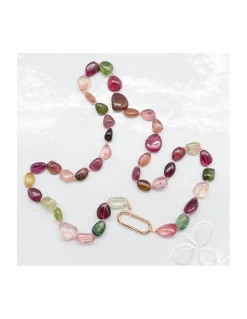 GIGI - COLLIER TOURMALINES IRRÉGULIERES ET FERMOIR STYLE PAPERCLIP
