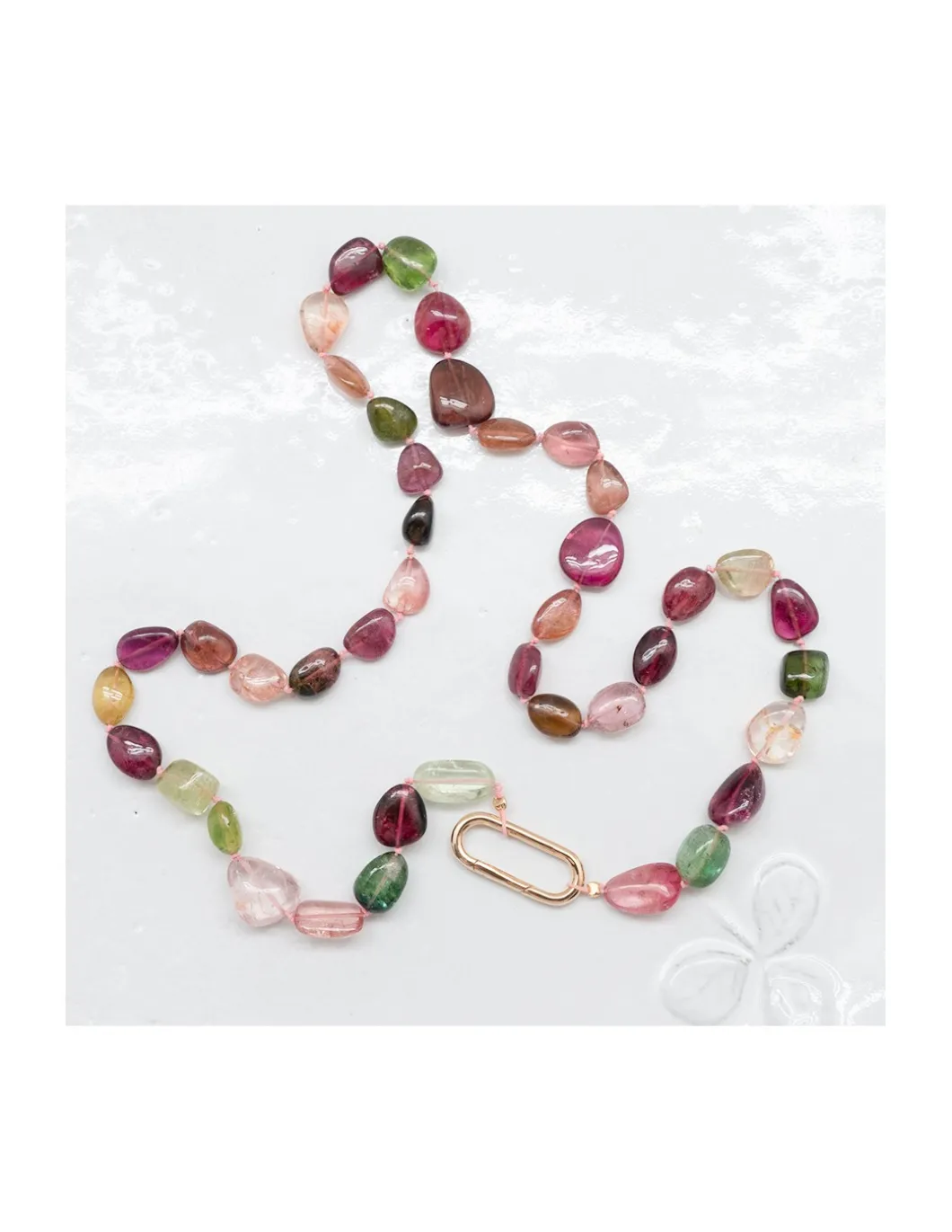 GIGI - COLLIER TOURMALINES IRRÉGULIERES ET FERMOIR STYLE PAPERCLIP